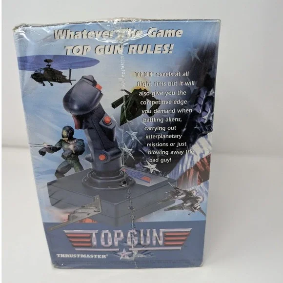 Thrustmaster Top Gun Official vintage 1996 Flight Stick Joystick for PC Unopened